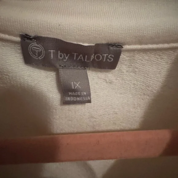 Talbots Cream Sweatshirt-Cowl Neck - Picture 2 of 2